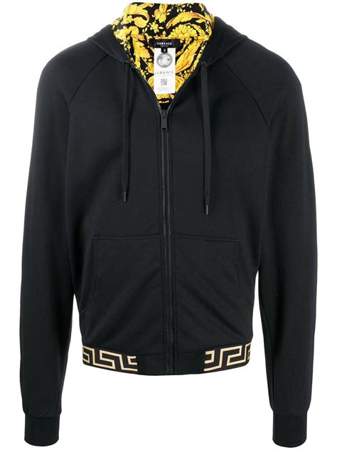 versace hoodie black|Versace zip up hoodie.